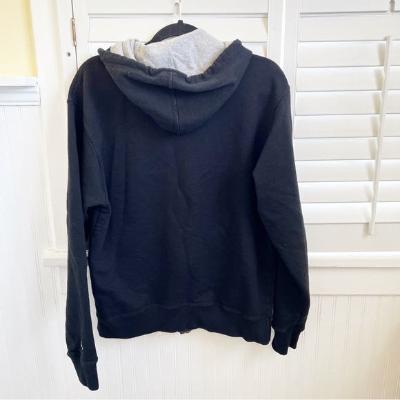 Champion Black Full Zip Hooded Powerblend Fleece Hoodie Jacket Men’s Size Medium - Picture 3 of 5